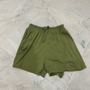 Olive Green Drawstring Shorts